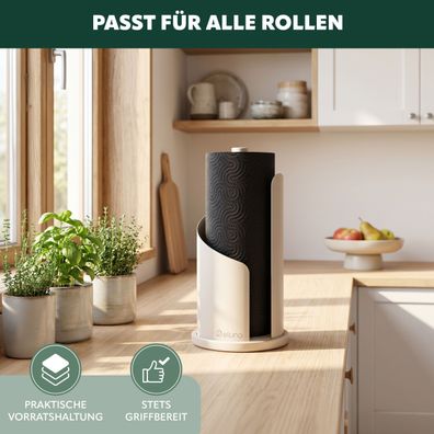 eluno Küchenrollenhalter aus Edelstahl und lackiertem Metall