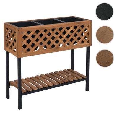 Pflanzkasten HWC-P86, Blumenkasten, In-/Outdoor Akazie Holz 78x82x32cm