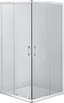 Duschkabine Duschabtrennung Quadratisch Chrom FUNKIA 80x80 185 cm Transparent Glas