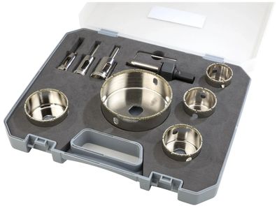 Fliesenbohrer-Satz 9-teilig 18-82 mm