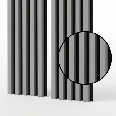 Akustikpaneele 53x240 cm, Farbe: Arctis Grau, Lamellenwand auf Filz