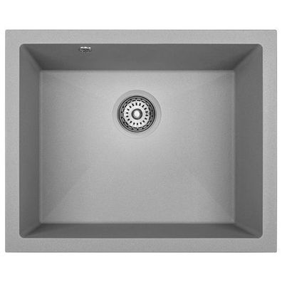 Granitspüle Einzelbecken IBIZA 56x46 Grau | Siphon im SET!