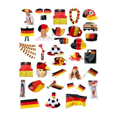 JUNG Deutschland WM 2026 Fußball Fanartikel Set 33 teilig Fanpaket Fahnen Hüte Mützen