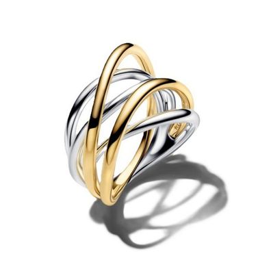 Ring 52 - bicolor - Bicolor Verschlungene Bänder