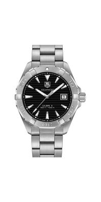 Tag Heuer Aquaracer Herrenuhr silber schwarz WAY2110. BA092
