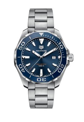 Tag Heuer Aquaracer Herrenuhr silber blau WAY101C. BA0746