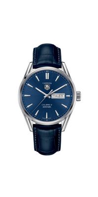 Tag Heuer Carrera Herrenuhr silber Lederarmband WAR201E. FC6292