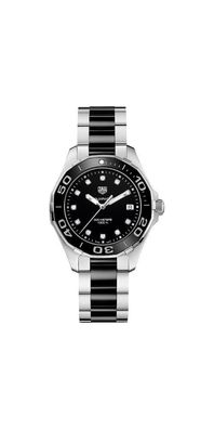 Tag Heuer Aquaracer Date Damenuhr Silber Schwarz