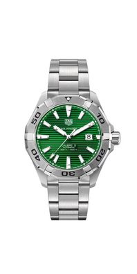 Tag Heuer Aquaracer Herrenuhr silber grün WAY2015. BA0927