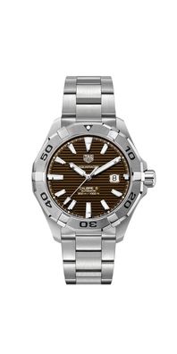 Tag Heuer Aquaracer Herrenuhr silber braun WAY2018. BA0927