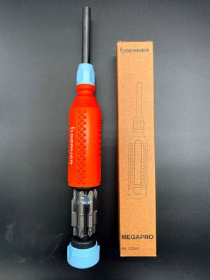 Berner Megapro 14 in 1 Magazin Schraubendreher 123591 Bit Depot orange