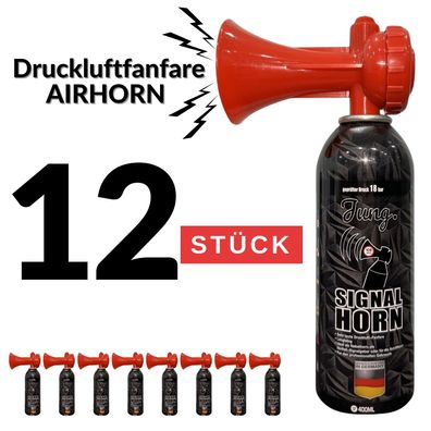 JUNG Druckluftfanfare WM 2026 Air Horn Fanfare Tröte 12X 400ml 200 Kurze Signale