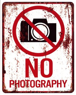 Moritz Blechschild No Photography nicht Fotografieren Deko Schild mit Aufschrift 20 x