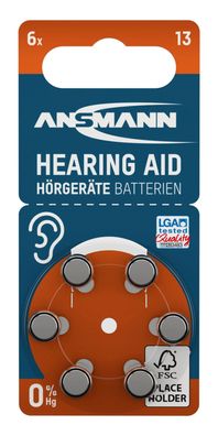Hörgerätebatterien Typ 13 PR48 Ansmann Zink-Luft
