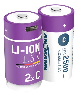 Ansmann Baby C Lithium-Akkus USB-C 2 Stk