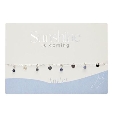 HCA Sunshine is coming - Fußkettchen, Sodalit, versilbert, 607403 1 St