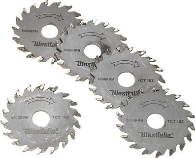5er Sägeblatt Set Hartmetall 18 Zähne