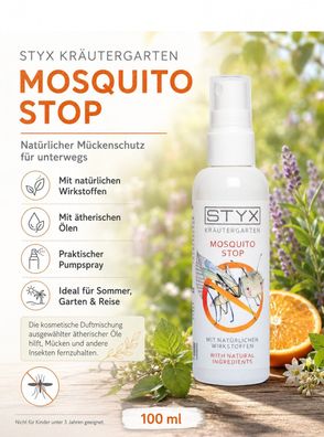 STYX Mosquito Stop Spray 100 ml - Natürlicher Mückenschutz mit ätherischen Ölen