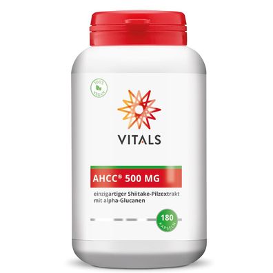 Vitals AHCC 500 mg Shiitake + Alpha-Glucane, 180 Kapseln