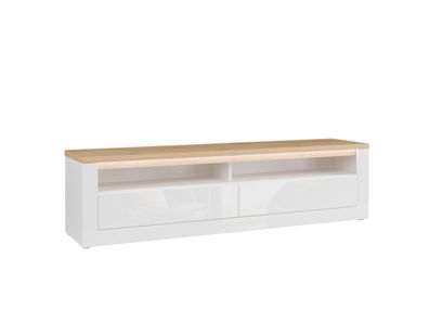 Fernsehschrank Duraoak DUKT122B-Q356 Tv - Lowboard 181 cm mit Led - Weiß Hochglanz