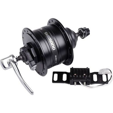 Nabendynamo DH-3D37-QR, 36 Loch Shimano, Disc Centerlock, Schnellspanner, schwarz