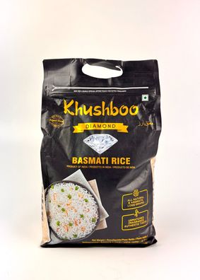 Khushboo Diamond Basmati Reis 4,5 kg aus indischer Herstellung & für 2 Jahre gereift