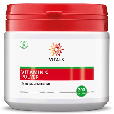 Vitals Vitamin C Pulver, 200 Gramm Magnesiumascorbat