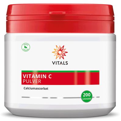Vitals Vitamin C Pulver, 200 Gramm Calciumascorbat
