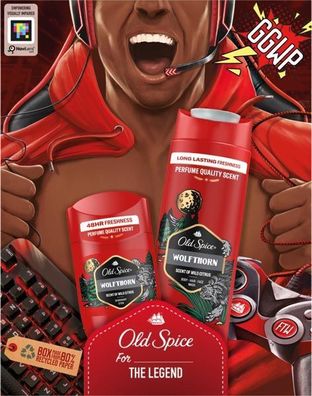 Old Spice Geschenk-Set Wolfthorn Duschgel 3in1 250 ml + Deo Stick 50 ml