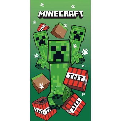Minecraft TNT Creepers Strandtuch 70 x 140 cm Microfaser Badetuch