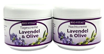 2tlg Set Nachts Tages Lavendel & Olive Creme BIO-VITAL 2x 125ml