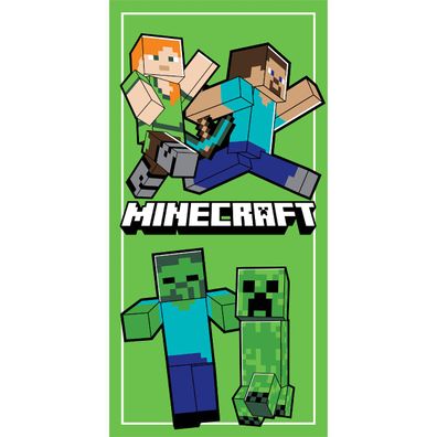 Minecraft Power Walking Strandtuch 70 x 140 cm Microfaser Badetuch