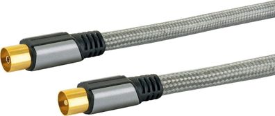 Schwaiger Ainstein IEC Antennen Anschlusskabel 2,0m, IEC Stecker > IEC Buchse, 110 dB