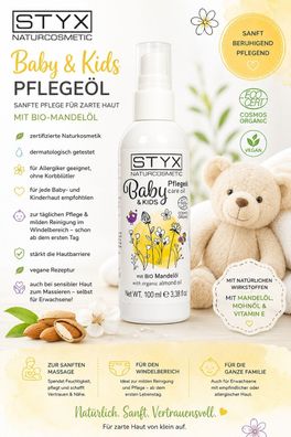 STYX Naturcosmetic - STYX Baby & Kids Pflegeöl 100 ml Sanfte Pflege mit BIO-Mandelöl