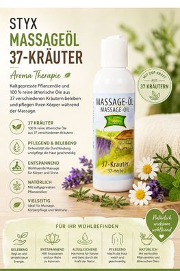 STYX Massageöl 37-Kräuter 100 ml - Belebende Pflege mit ätherischen Ölen