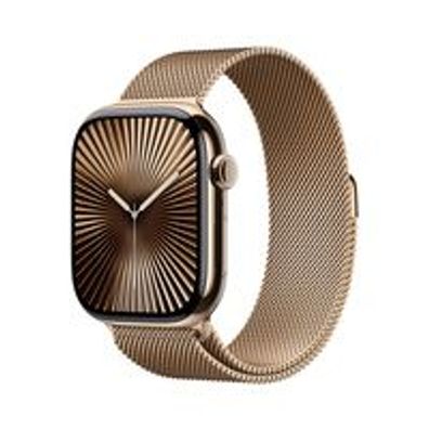 Apple Watch Series 10 GPS+ Cellular 46mm Gold Titanium Case with Milanese Loop
