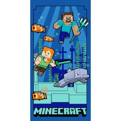 Minecraft Under Water Strandtuch 70 x 140 cm Polyester Badetuch