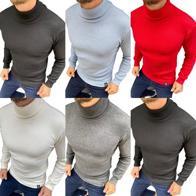 Megaman Herren Strickpullover Warmer Pullover mit Rollkragen Rollkragenp