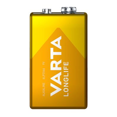 1x Varta 9V Block E Block 4122 Longlife Alkaline 6LR61 MN1604 lose