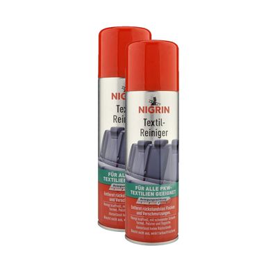 2x NIGRIN Textil Reiniger 300ml 72981 für alle Auto - PKW Textilien und Polster