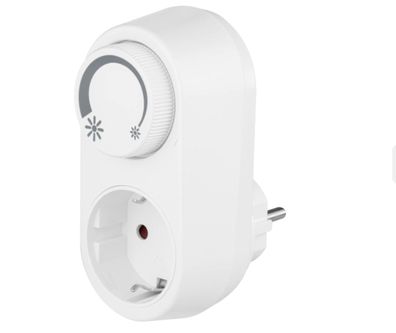 REV Dimmer, LED-Dimmadapter mit 1-fach-Steckdose, Helligkeitsregelung, Weiß