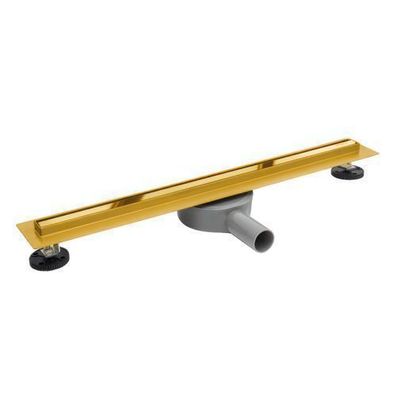 Duschrinnen Edelstahl SLIM & LOW Proline 80 cm in Gold | Komplettset Bodenablauf