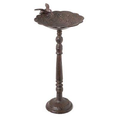 Moritz Vogeltränke Gusseisen Wildvogeltränke Vogelbad antikes Design 40 cm hoch Braun