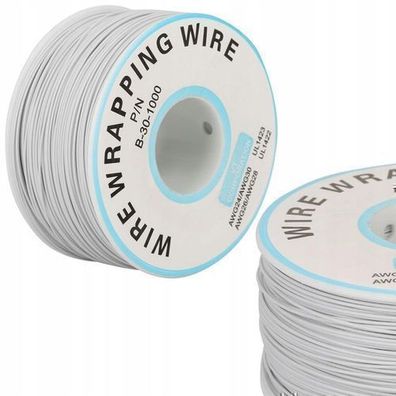 Rosfix Kynar Kabel AWG30 Grau – 0,25 mm Ø, 200 m | 300 V, PVC-Isolierung
