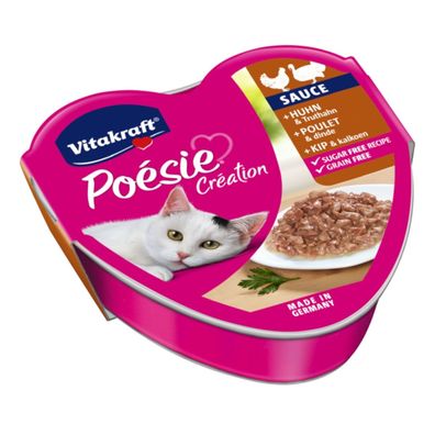 Vitakraft Katzenfutter Poesie Sauce, Huhn und Truthahn - 30 Schalen