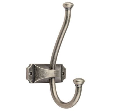 Garderobenhaken Oris Kleiderhaken Silber antik Wandhaken Altsilber Metall-Haken