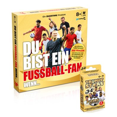 Fußball Spiele Set 2er Quizspiel Trumpfstars Kartenspiel Fan Geschenk Quartett
