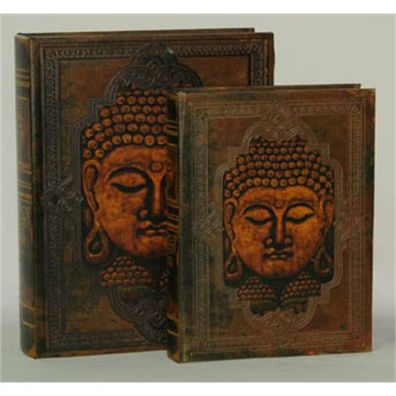 2er Set Aufbewahrungsbox Buddha Buchbox Buchhülle Geldversteck Geschenkbox Buchsafe