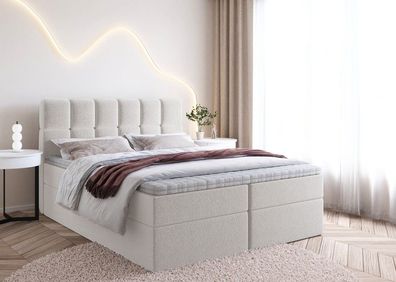 Bett Doppelbett Boxspringbett SELA II mit Bonell-Matratze + 2 Bettkästen