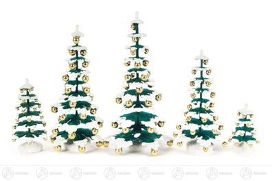 Tannenbäume mit Goldkugeln neu 15 cm Christbaum Winterbaum Nadelbaume Nadelholz